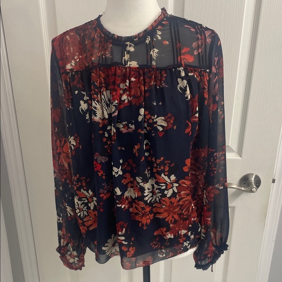 Wilfred Lourdes Floral Blouse - Red and Navy - Picture 7 of 16